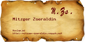 Mitzger Zseraldin névjegykártya